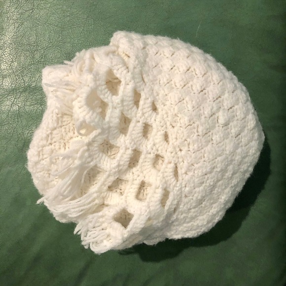 Shawl‎ Womens OS O/S Shoulder Wrap Handmade Cottage Knit Cozy Boho Coquette 90s - Picture 7 of 9